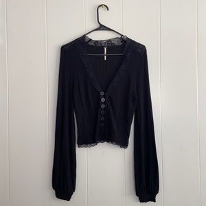 NEVER WORN Long Sleeve Black Free People Top